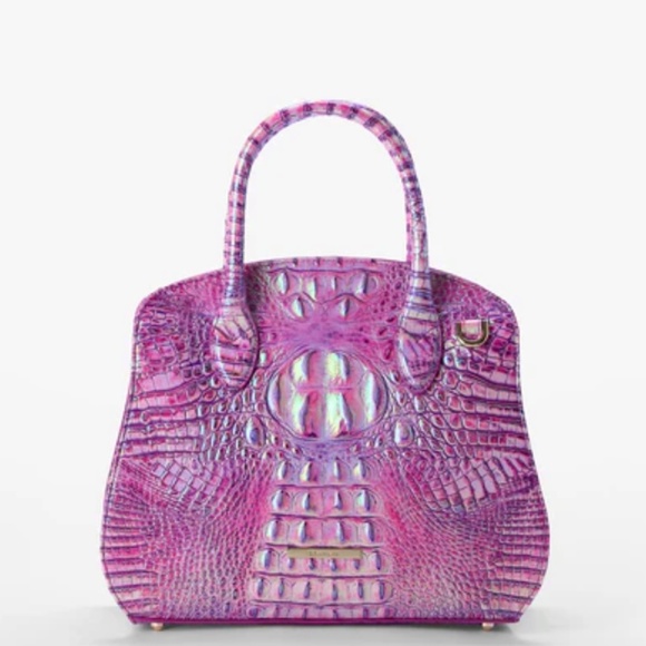 NWOT Brahmin Purple Iris Melbourne Satchel - Picture 1 of 12